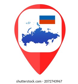 Marcador de posición de mapa de bandera rusia