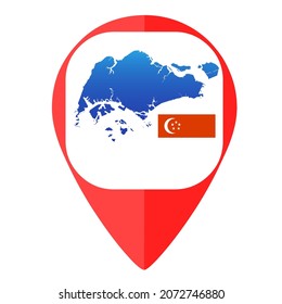 Flag Map Pin Marker Singapore