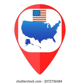 Marcador de posición de mapa de bandera Estados Unidos