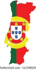 Flag map of Portugal