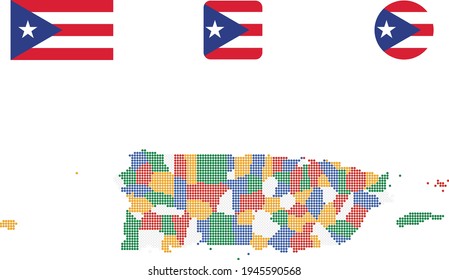 flag map Map and flag of Puerto Rico