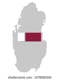 Flag and map of Qatar