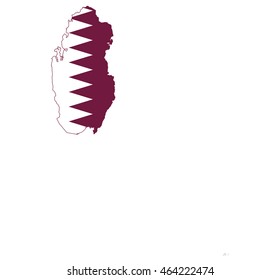 flag map of Qatar