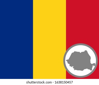 Flag and map of Romania