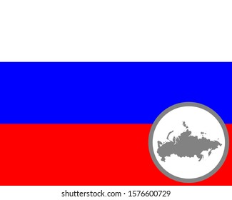 Flag and map of Russia