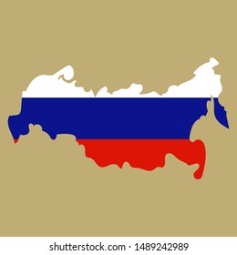 Flag map of Russia earth, geography, illustration, isolated, national, symbol, travel,