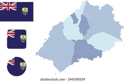 mapa de la bandera y bandera de santa helena