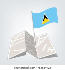 flag map of Saint Lucia ,check in