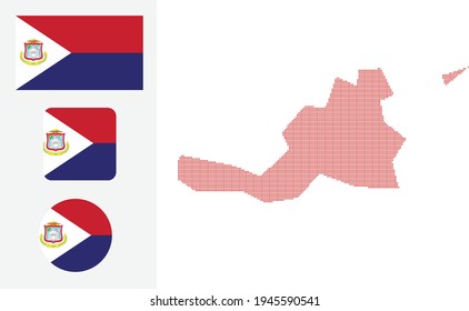 Flaggenplan und Flagge von Saint Martin