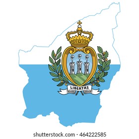 flag map of San Marino