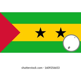 Flag and map of Sao Tome and Principe