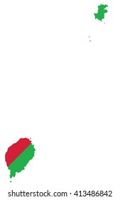 Flag map of Sao Tome and Principe