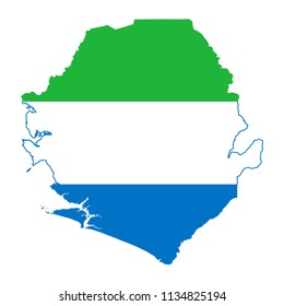 Flag Map Sierra_leone Stock Vector (Royalty Free) 1134825194 | Shutterstock