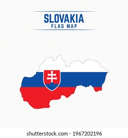 Flag Map of Slovakia. Slovakia Flag Map