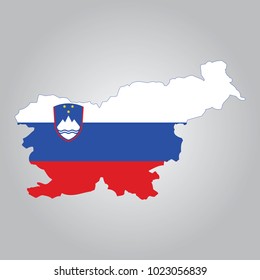 Flag Map of Slovenia