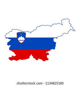 flag map of slovenia