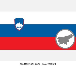 Flag and map of Slovenia