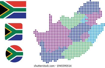 flag map Map and flag of South Africa