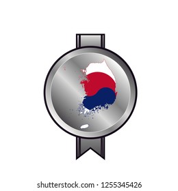 Flag map of  South Korea