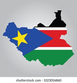 Flag Map of South Sudan