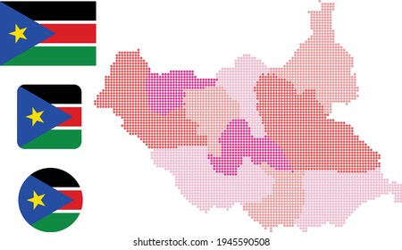 flag map Map and flag of South Sudan