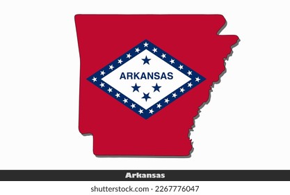 Flag Map State of Arkansas