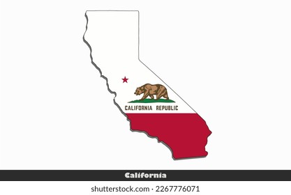 Flag Map State of California