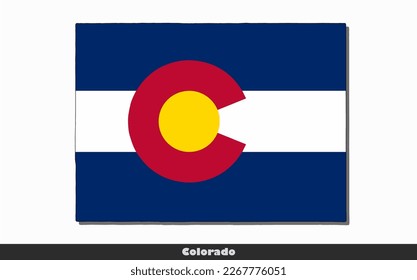 Flag Map State of Colorado