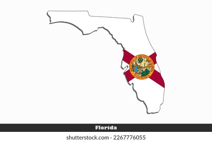 Flag Map State of Florida