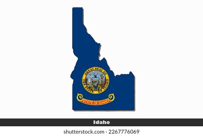 Flag Map State of Idaho