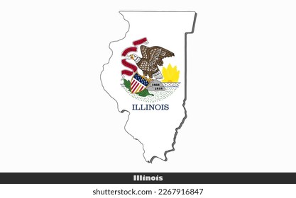 Flag Map State of Illinois