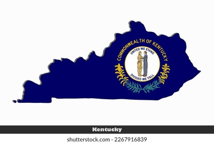 Flag Map State of Kentucky