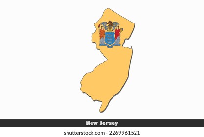 Estado del mapa de la bandera de Nueva Jersey