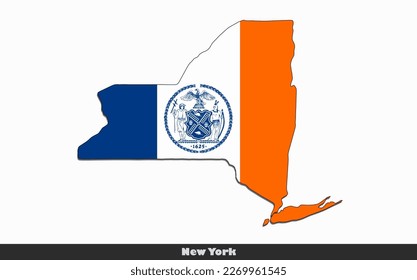 Flag Map State of New York