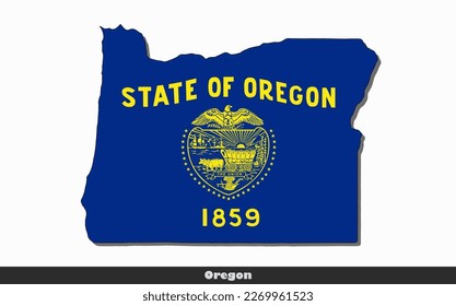 Flag Map State of Oregon