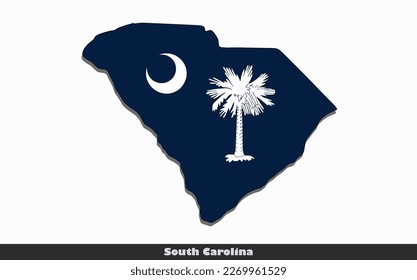 Flag Map State of South Carolina