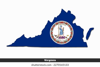 Flag Map State of Virginia