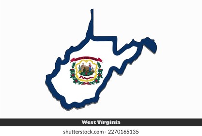 Flag Map State of West Virginia