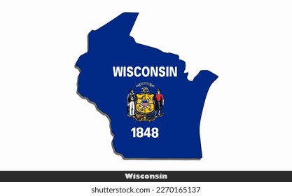 Flag Map State of Wisconsin