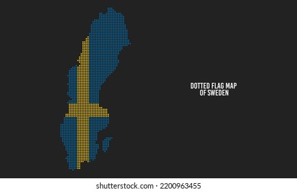 Flaggenplan Schweden Halftone Dot Style