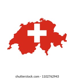 flag map of switzerland