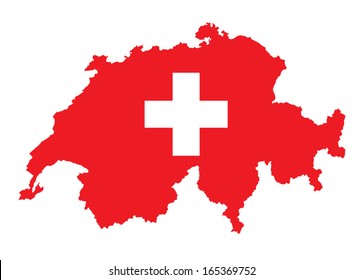 flag and map of Switzerland