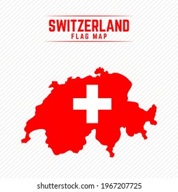 Flag Map of Switzerland. Switzerland Flag Map