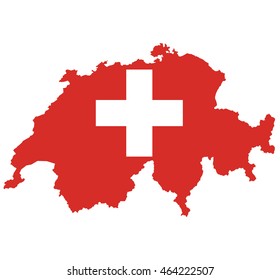 flag map of Switzerland