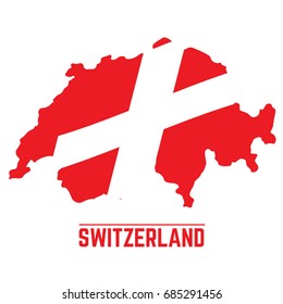 Flag and map of Switzerland, Vector illustration