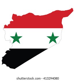 Flag map of Syria