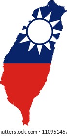 Flag map of Taiwan