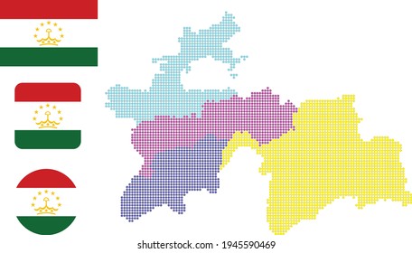 Flaggenplan und Flagge Tadschikistans