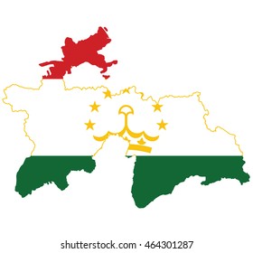 flag map of Tajikistan