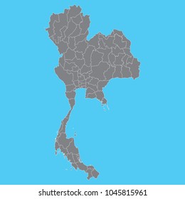 Flag Map of Thailand .blue background.